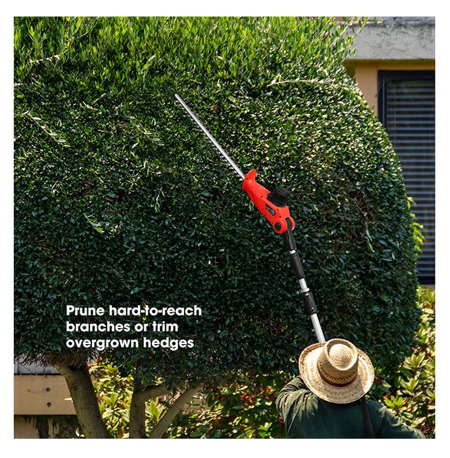 Pole Hedge Trimmer Cordless Electric Extendable Long Reach Petrol Garden Tool Telescopic Handle 20V