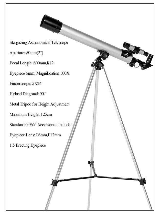 Astronomical Telescope 50mm Aperture 150x Zoom